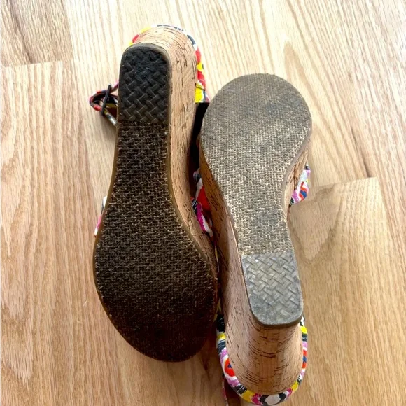 TOMS | Sienna Cork Wedge Sandals in Ikat Print - Picture 9 of 10